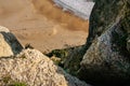View of Nazare beach from the viewpoint at the top of the cliff in O Sitio Royalty Free Stock Photo