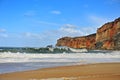 View of Nazare lighthouse on cliffs