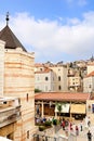 View of Nazareth city and courtyard from the Basilica of the Annunciation, Church of the Annunciation, Nazareth Royalty Free Stock Photo