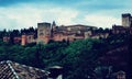 View of the Nazaries palaces of Alhambra. Granada Royalty Free Stock Photo