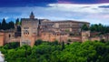 View of the Nazaries palaces of Alhambra. Granada Royalty Free Stock Photo