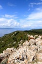 View near the ancient town Lubenice, island Cres, Croatia