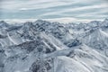 View from the Nebelhorn mountain, Bavarian Alps, Oberstdorf, Ger Royalty Free Stock Photo