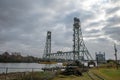 View of the Neches River Railroad bridge in Beaumont, Texas