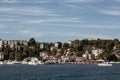 View of a neighborhood called ÃÂ°stinye by Bosphorus on European side of Istanbul. It is a sunny summer day. Royalty Free Stock Photo