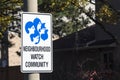 Neighborhood watch sign post in Toronto, Canada Royalty Free Stock Photo