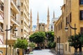 Nejmeh square clock tower and Mohammad al-Amin mosque in downtown Beirut, Lebanon