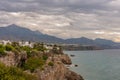 View of Nerja beach from the balcony of europe Royalty Free Stock Photo