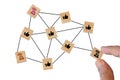 View of network connection with people linked each other. Global network concept Royalty Free Stock Photo