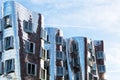 View of the Neuer Zollhof in Media Harbor in Dusseldorf, Germany