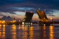 View on Neva river and Palace bridge in Saint Petersburg Royalty Free Stock Photo