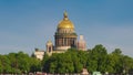 View on the Neva river and St Isaac's Cathedral. St. Petersburg