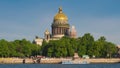 View on the Neva river and St Isaac's Cathedral. St. Petersburg