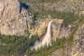View of Nevada Falls from the Glacier Point in the Yosemite National Park, California, USA Royalty Free Stock Photo