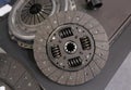 View on new clean car truck clutch component part detail. Car clutch disc disk parts details components for maintenance repair Car Royalty Free Stock Photo