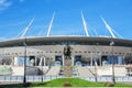 The view of the new football Saint-Petersburg Stadium (Krestovsky) ander construction Royalty Free Stock Photo