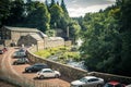 View of New Lanark Heritage Site, Lanarkshire in Scotland, United Kingdom