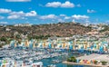 View of the new Marina Albufeira on the coast of Algarve, Portugal