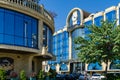 View of new modern buildings on Beregovaya street from the embankment of Rostov-on-Don Royalty Free Stock Photo