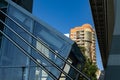 View of new modern buildings with original decoration from the embankment of Rostov-on-Don. Sunny day Royalty Free Stock Photo