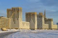 View of the new modern residential complex `Golden City`. Saint Petersburg Royalty Free Stock Photo