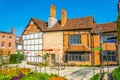 View of the New Place in Stratford upon Avon where William Shakespeare lived, England