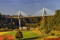 View of famous Poya bridge, Fribourg, Switzerland Royalty Free Stock Photo