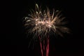 View of New Year midnight fireworks Royalty Free Stock Photo