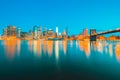 View of New York City Manhattan midtown at dusk Royalty Free Stock Photo