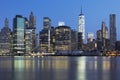 View of New York City Manhattan midtown at dusk Royalty Free Stock Photo