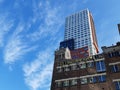 View on New York hote in Rotterdaml, with Holland Amerika lijn on the facade. Montevideo building