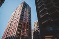 The view of newbuild luxury flat houses at Embassy Gardens