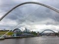 View of Newcastle and Gateshead Quayside and Bridges in north east  England Royalty Free Stock Photo