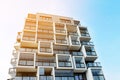 View of newly modern built block of flats Royalty Free Stock Photo