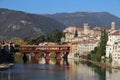 View of the newly restored Bassano Bridge, Veneto, Italy Royalty Free Stock Photo