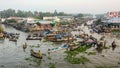 View of Nga Nam floating market in Soc Trang, Vietnam Royalty Free Stock Photo