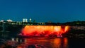 View of Niagara Falls, Horseshoe Falls at night in Niagara Falls, Ontario, Canada.High quality photo Royalty Free Stock Photo