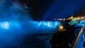 View of Niagara Falls, Horseshoe Falls at night in Niagara Falls, Ontario, Canada.High quality photo Royalty Free Stock Photo