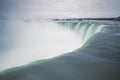 View Niagra Falls with water mist and silky flowing cold water, Ontario, Canada Royalty Free Stock Photo