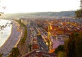 View of Nice city, Promenade des Anglais, Cote d`Azur, French riviera, Mediterranean sea, France Royalty Free Stock Photo