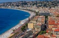 View of Nice cityscape onto the Old Town Vieille Ville in Nice French Riviera on Mediterranean Sea, Cote d'Azur, France Royalty Free Stock Photo