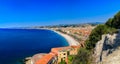 View of Nice cityscape onto the Old Town Vieille Ville in Nice French Riviera on Mediterranean Sea, Cote d'Azur, France Royalty Free Stock Photo