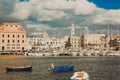 View of a nice fishing harbor and marina in Bari, Puglia region, Italy Royalty Free Stock Photo