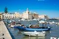 View of a nice fishing harbor and marina in Trani, region Puglia, Italy Royalty Free Stock Photo