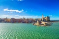 View of a nice fishing harbor and marina in Trani, region Puglia, Italy Royalty Free Stock Photo