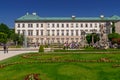 SALZBURG, AUSTRIA - June 03, 2019: View into nice garden of famous castle Mirabell