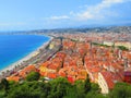 View of Nice, mediterranean resort, Cote d`Azur, France. Panoramic view of Nice, France. Royalty Free Stock Photo