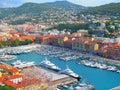 View of Nice, mediterranean resort, Cote d`Azur, France. Panoramic view of Nice, France. Royalty Free Stock Photo