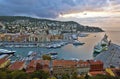 View of Nice Port from the Castle Hill before sunrise