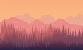 View nice trees and mountains in the afternoon bright. City vector
